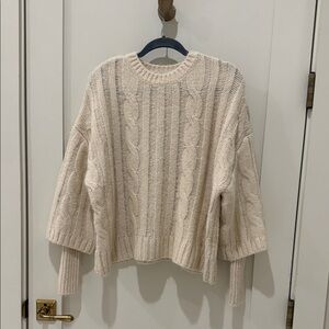 Zara Cream Cable Knit Sweater